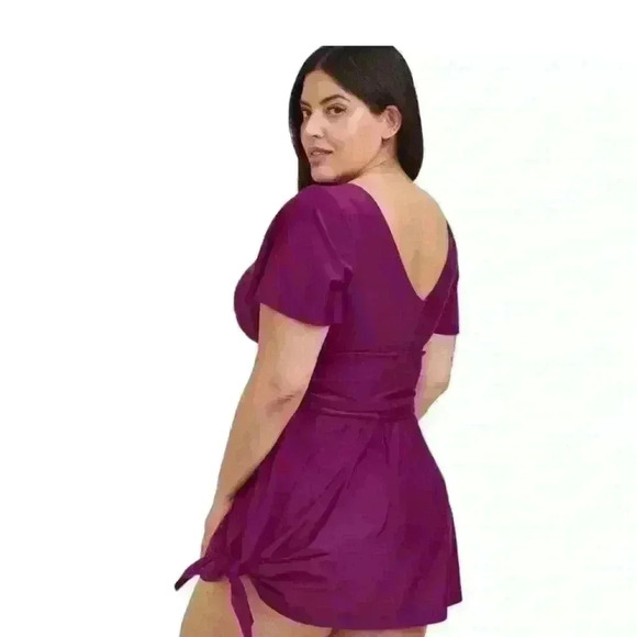 TORRID SWIM Wire-Free Side Tie Swim Dress No‎ Bottom - Short Length Size 0 NWT - Picture 2 of 7